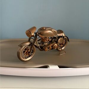 Vintage Style Bronze Motorcycle Sculpture